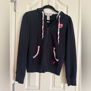 Soundgirl Black Zip Up Hoodie. Juniors size medium.